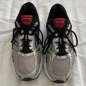 Saucony Cohesion 9 Silver and Black Athletic Shoes